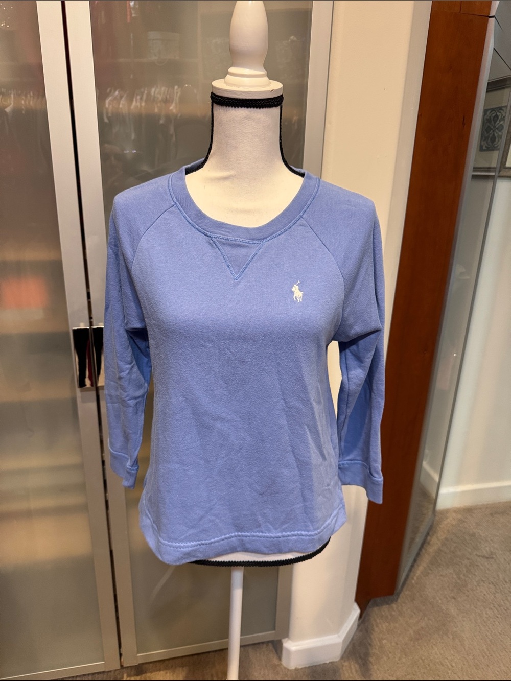 Ralph Lauren Periwinkle Crewneck Sweatshirt with Pony Logo